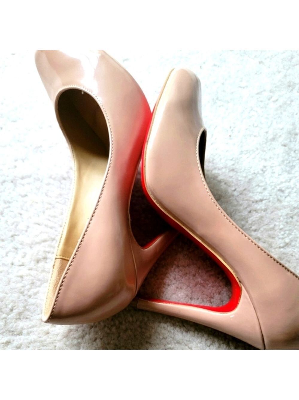 Christian Louboutin Patent Leather Pumps in Nude Size 37